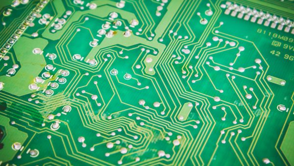 microcircuit close up. selective focus.